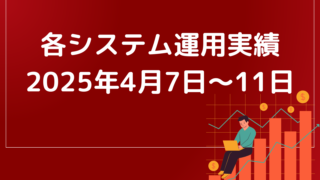 おすすめEA 自動売買実績【2025年4月7日~11日】